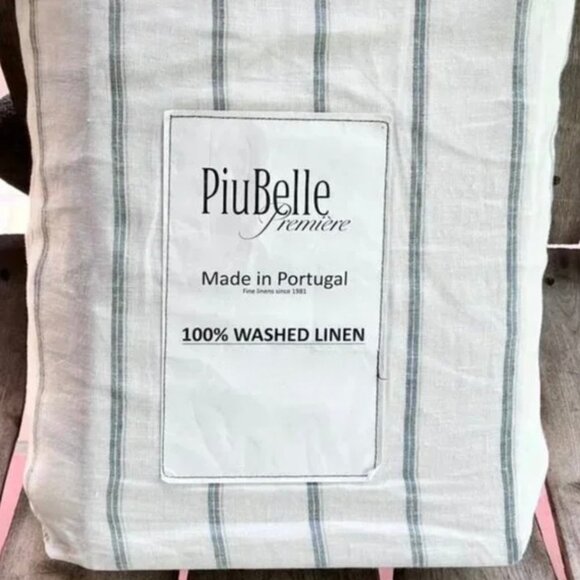 PiuBelle Premiere 100% Flax Washed Linen QUEEN Size Duvet Set - includes 2 shams - Picture 1 of 2